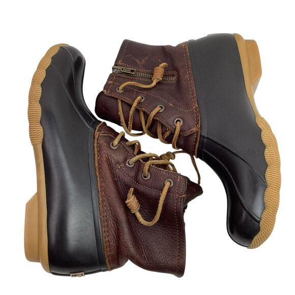 Sperry Top-Sider Womens 8 Saltwater Leather Duck Boots Waterproof Lace-Up STS911 - Picture 5 of 11